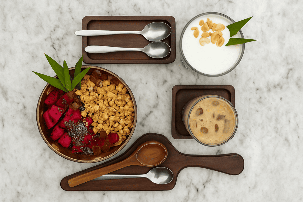 Savor an egg coffee while enjoying the sunset view from the rooftop